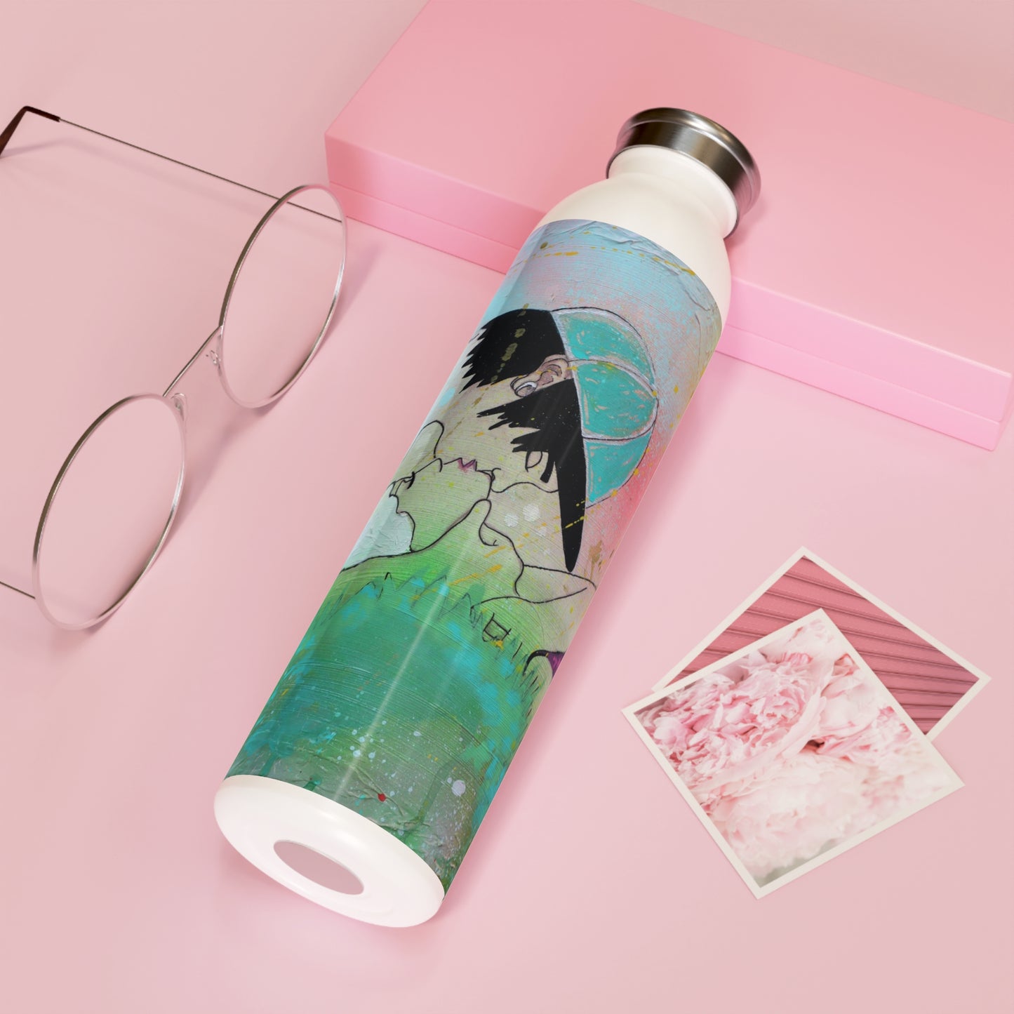 Upside Down Kisses Slim Water Bottle