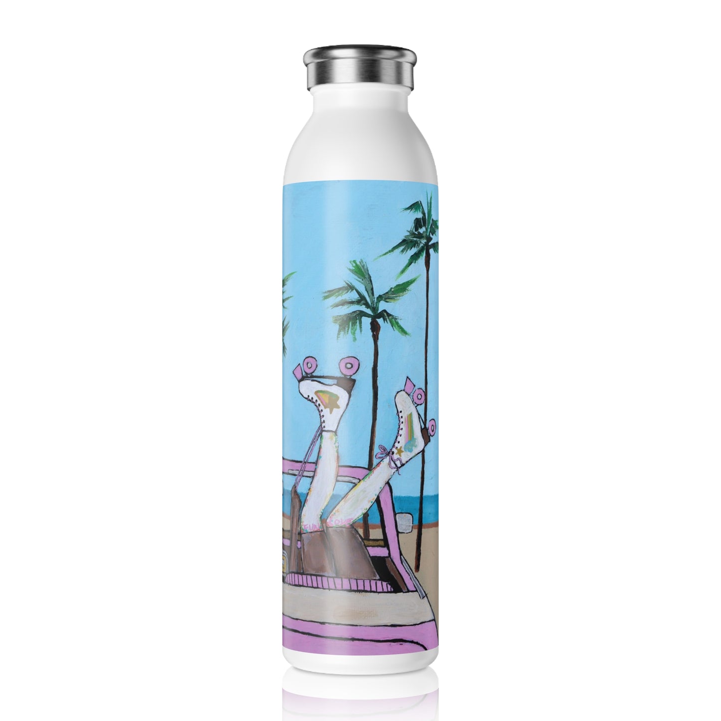 Roller Beach Babe Slim Water Bottle