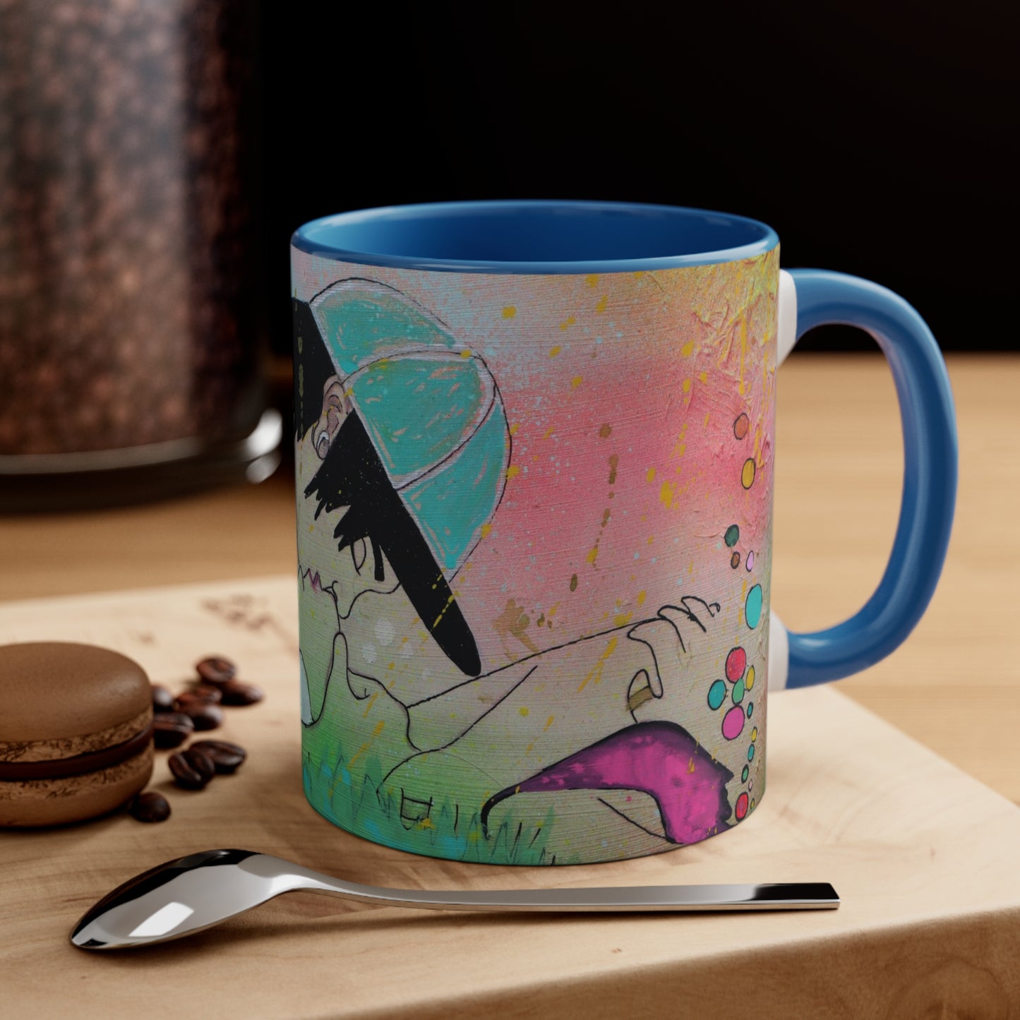 Upside Down Kisses Accent Coffee Mug