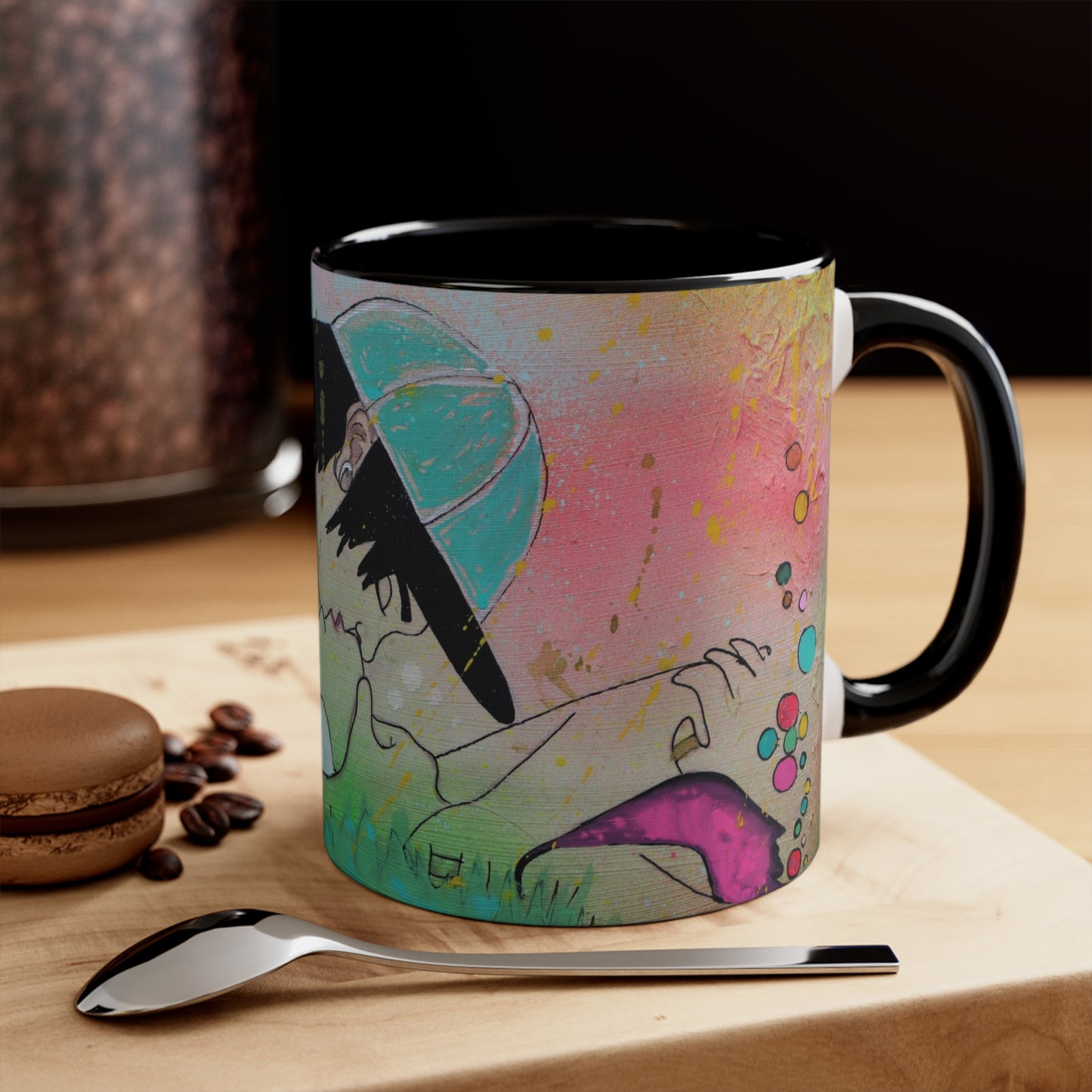 Upside Down Kisses Accent Coffee Mug