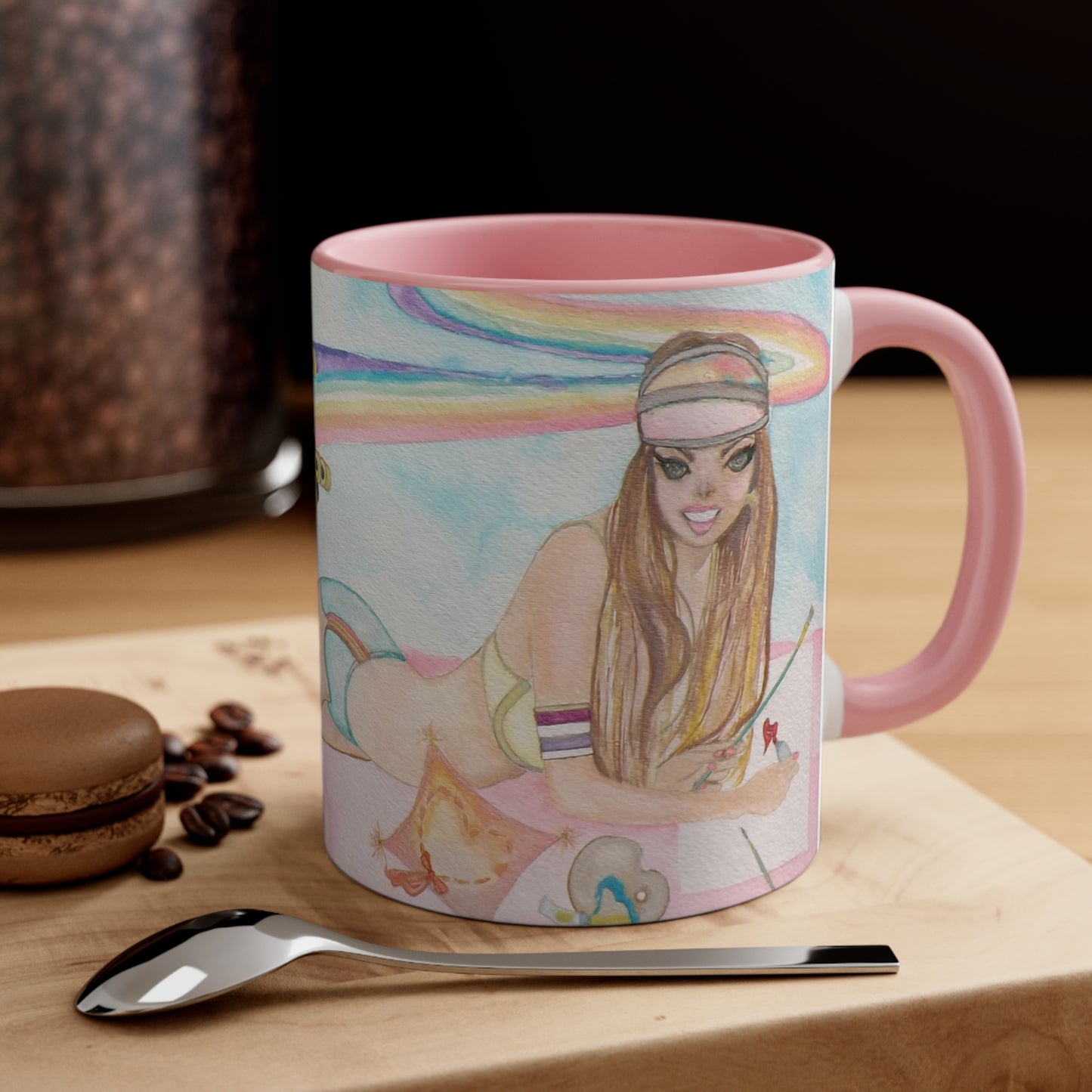 Paint The Roller Rainbow Accent Coffee Mug