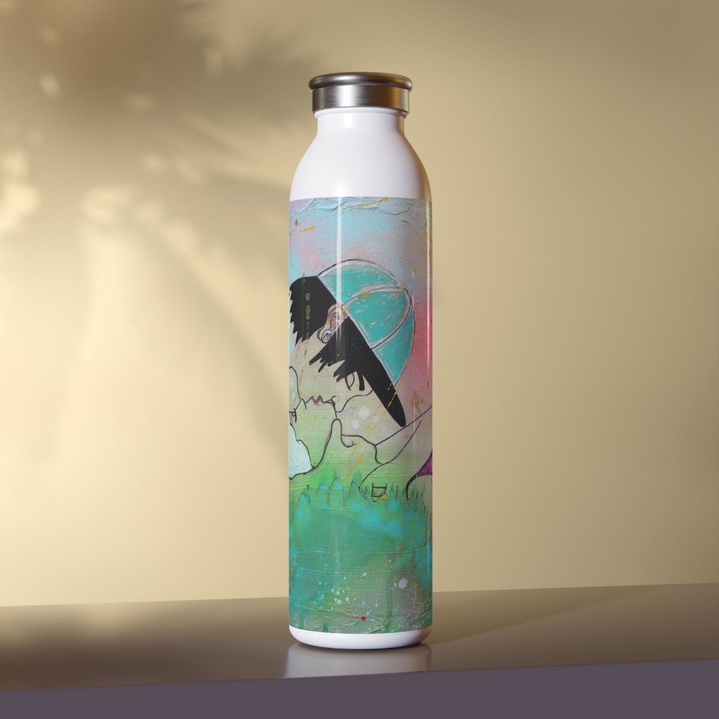 Upside Down Kisses Slim Water Bottle