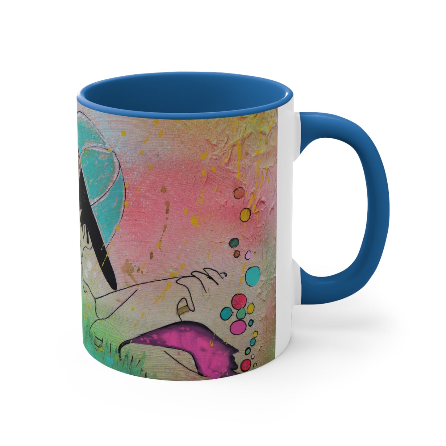 Upside Down Kisses Accent Coffee Mug