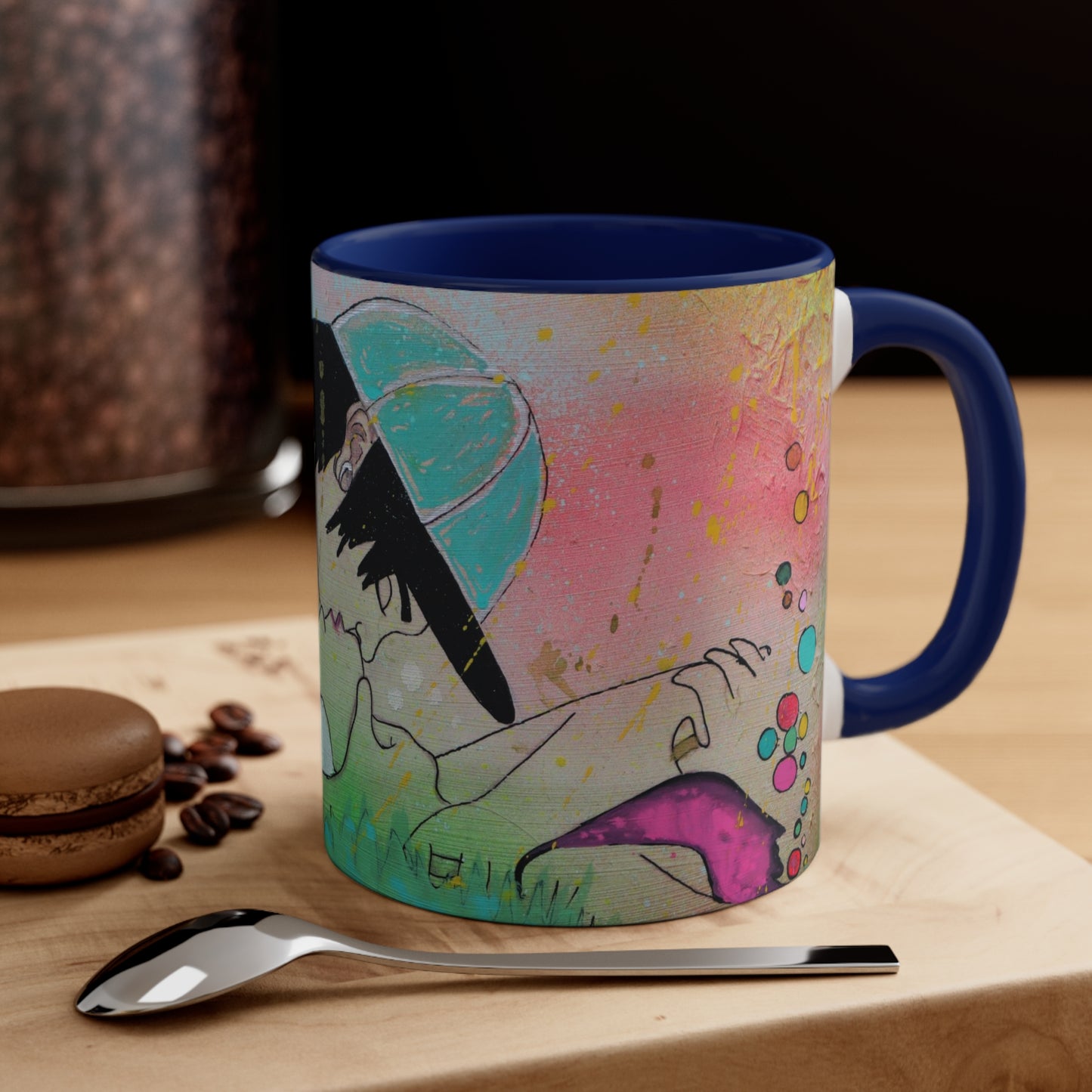 Upside Down Kisses Accent Coffee Mug