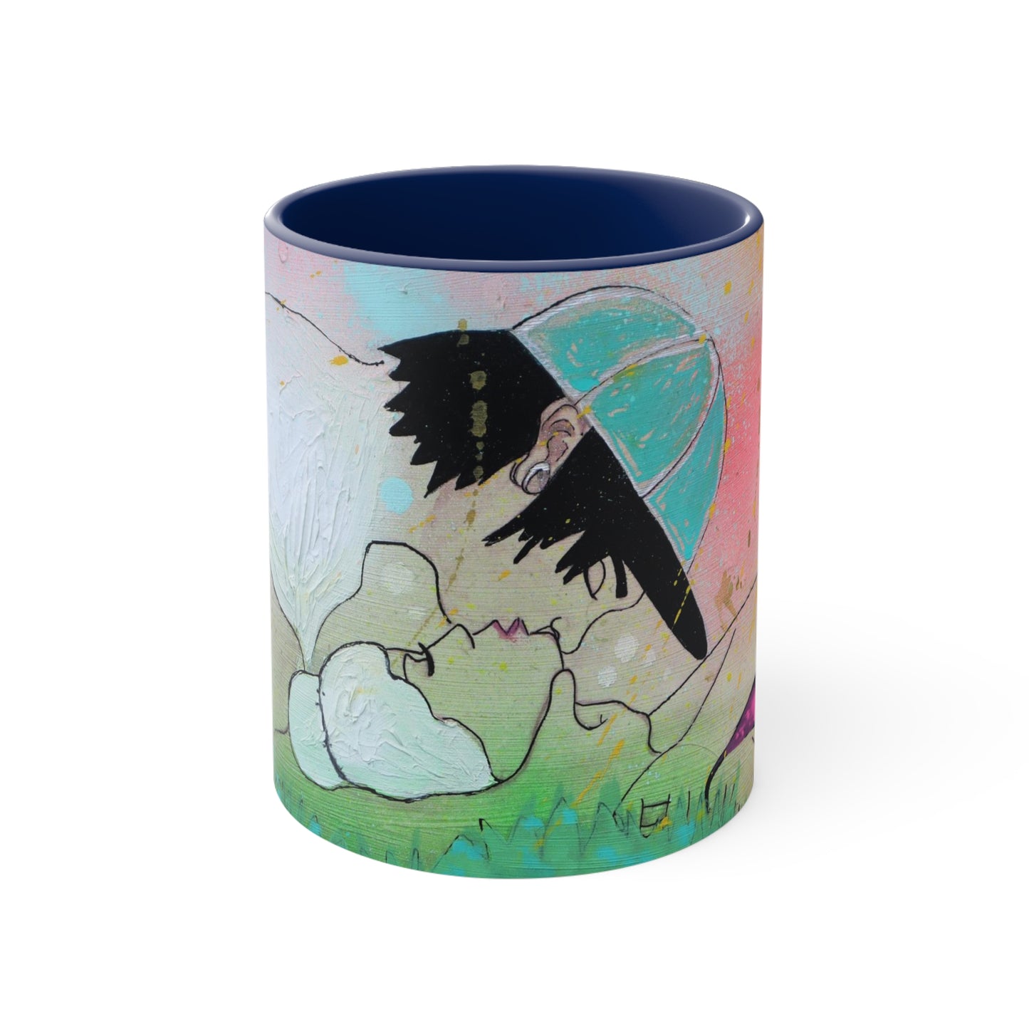Upside Down Kisses Accent Coffee Mug