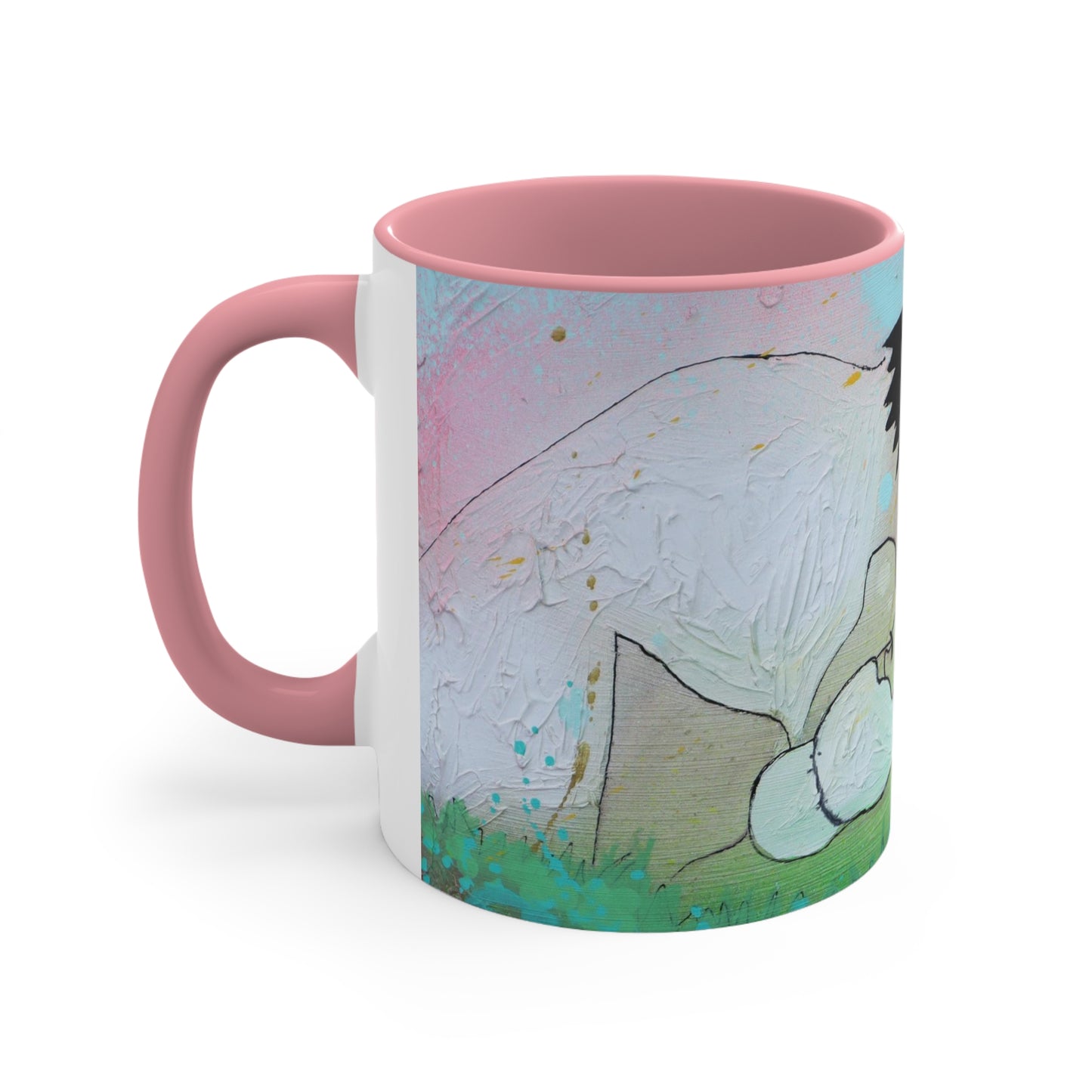 Upside Down Kisses Accent Coffee Mug
