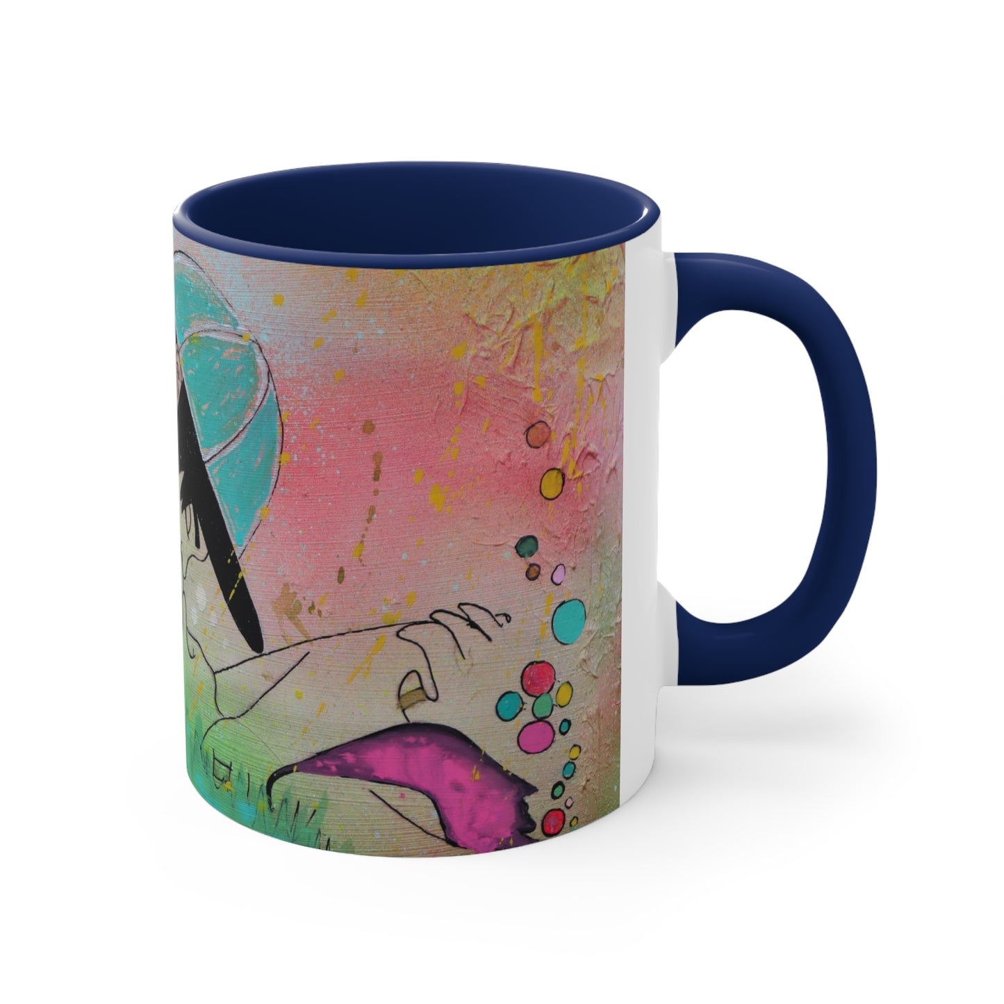 Upside Down Kisses Accent Coffee Mug