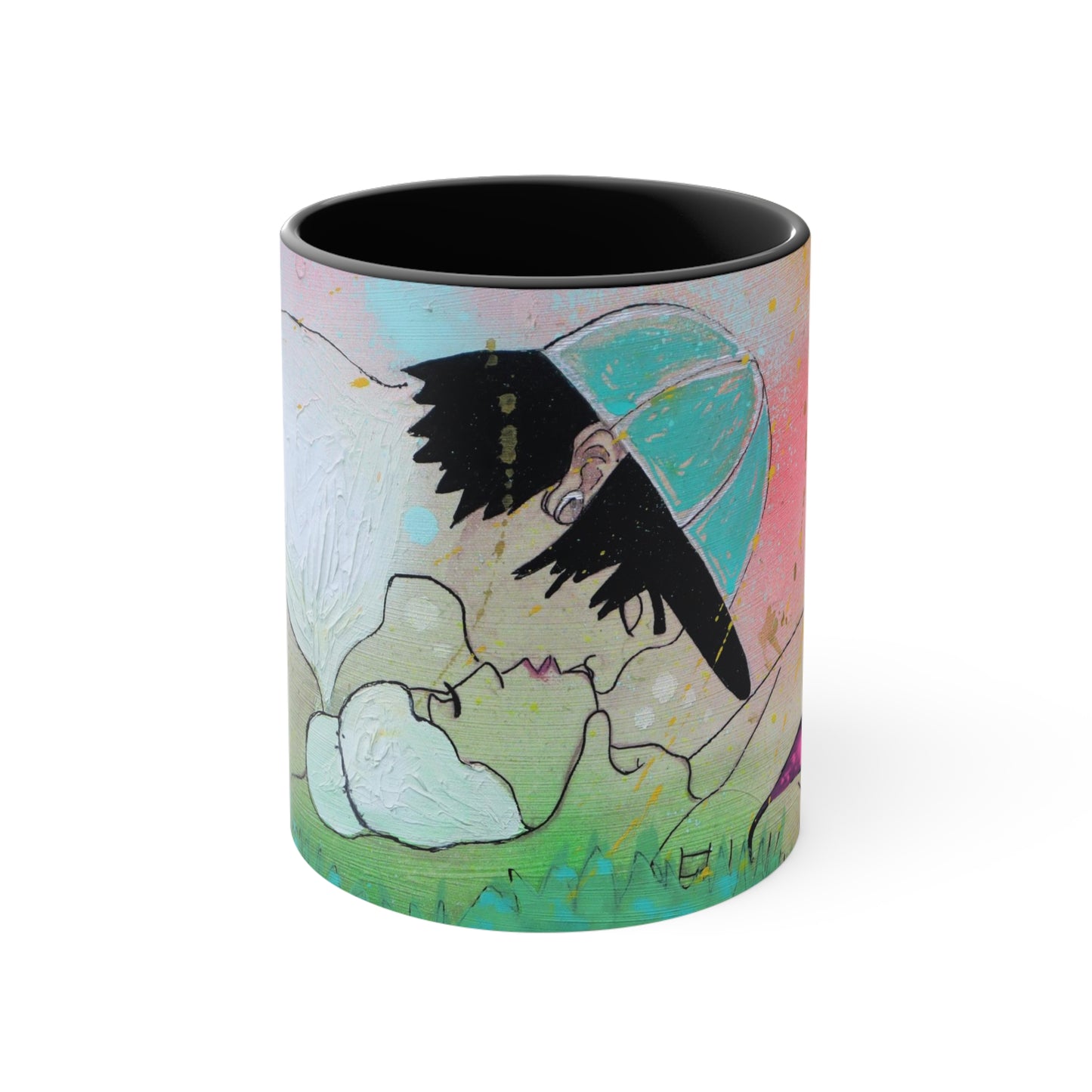 Upside Down Kisses Accent Coffee Mug