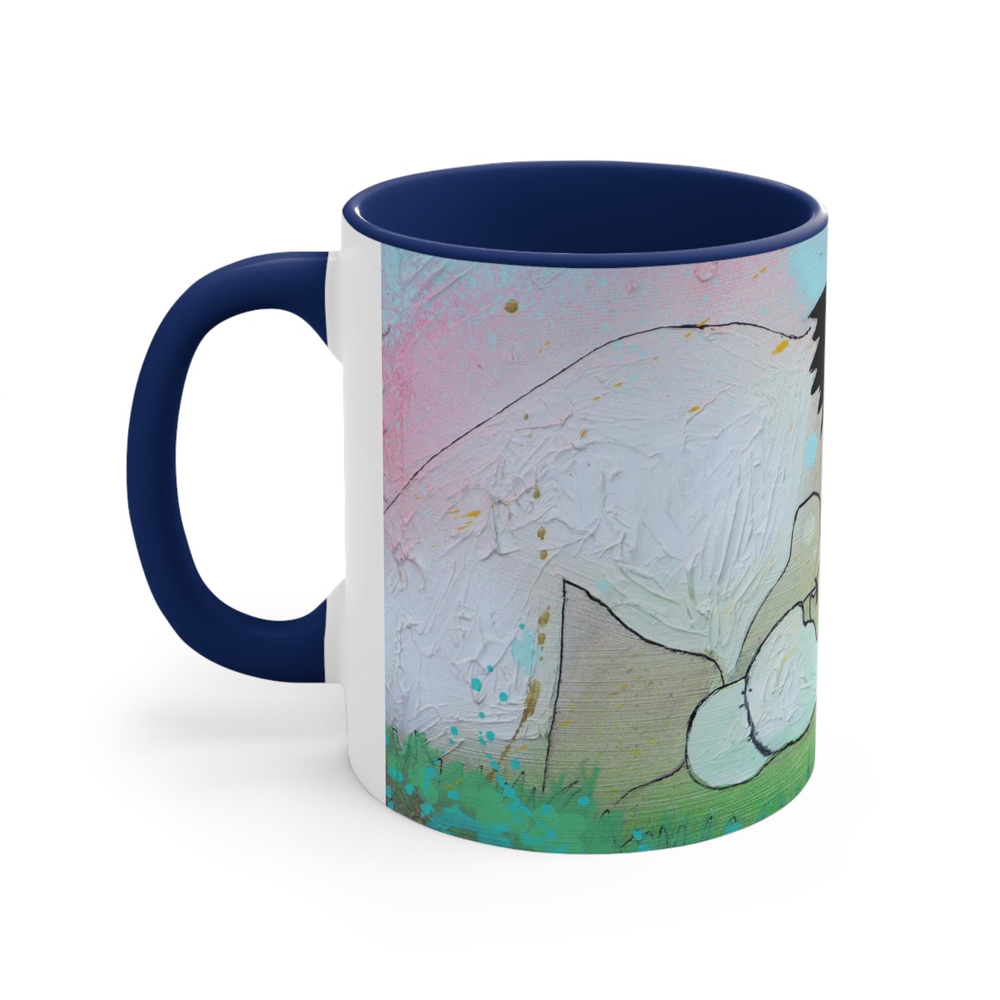 Upside Down Kisses Accent Coffee Mug