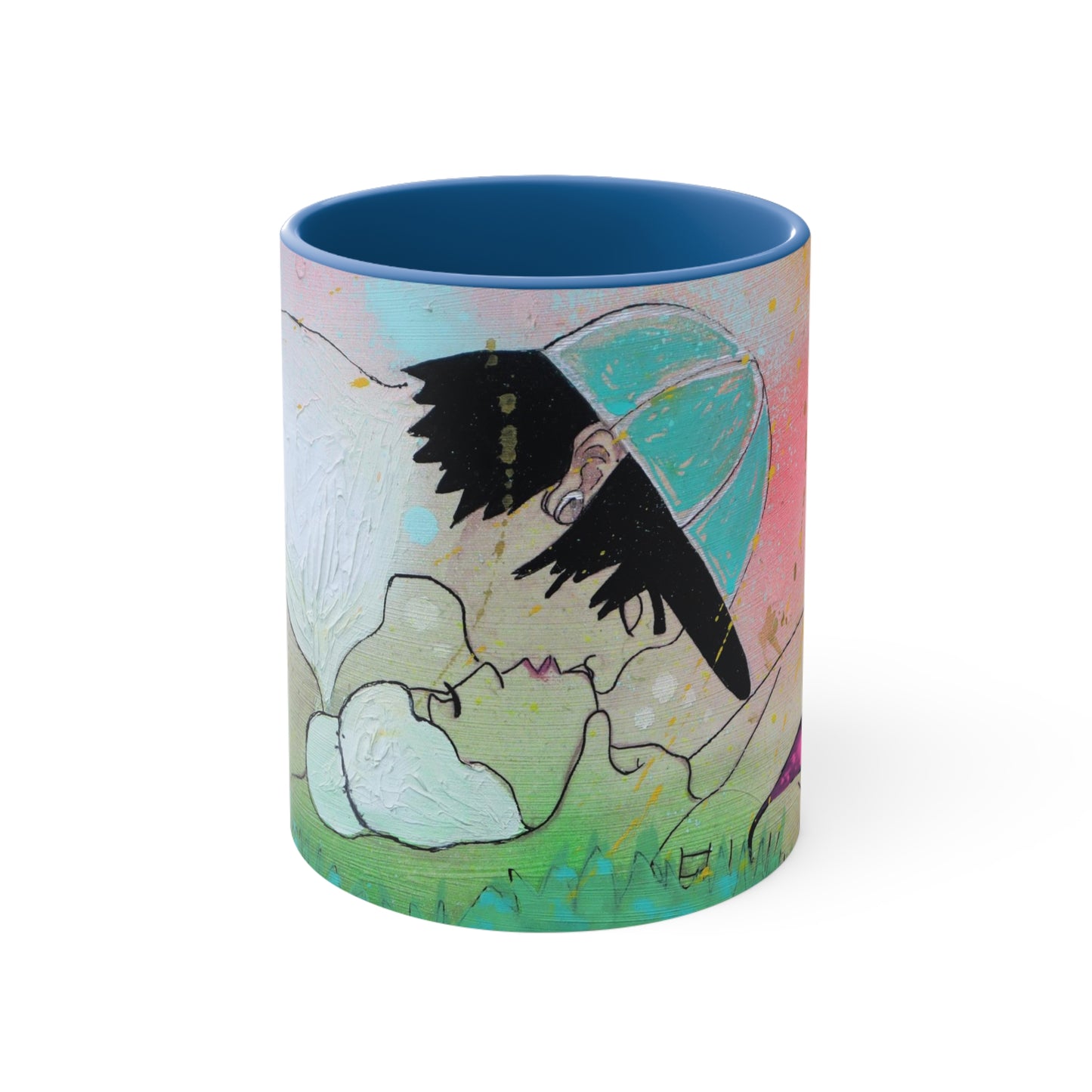 Upside Down Kisses Accent Coffee Mug